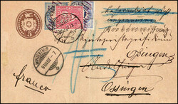 15 Rp.-Nachfrankatur, 10 Rp. rot, sauberer Stempel WINTERTHUR 9 III82 ...