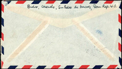 1947, Flugpostbrief, eine Marke abgefallen, 4.30 Fr.-Nachporto Ziffer ...