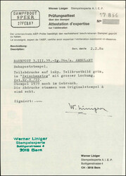 10 + 10 Rp. grün, sämisch, Tellbrustbild, Paar mit Zwischensteg und ...