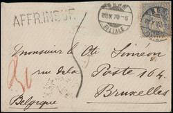 30 Rp.-Frankatur, sauberer Stempel BERN 28X70, links der Stabstempel ...