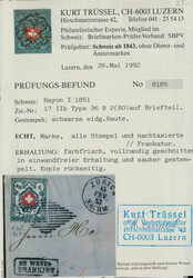 5 Rp.-Frankatur, 5 Rp. Rayon I, Type 36, B2 (RO), farbfrisch, ...
