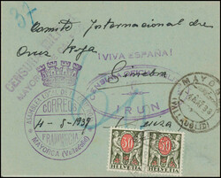 1937/40, 3 interessante Briefe in die Schweiz adressiert, alle mit ...