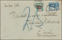 1919 und 1924, 2 Briefe in die Schweiz adressiert und da mit 25 Rp. ...