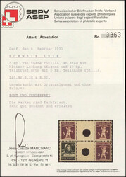 5 Rp. + 5 Rp. Tellknabe und 10 Rp. + 5 Rp. Tellbrustbild und ...