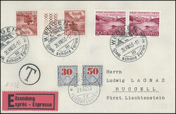 1953, 3 schöne Frankaturen mit Nachtaxierungen, dabei Frankaturen ...