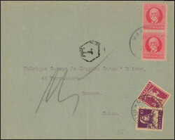 15 Rp.-Nachporto-Frankatur, 5 Rp. Tellknabe und 10 Rp., Tellbrustbild ...