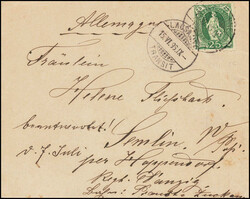 25 Rp.-Frankaturen, schönes Briefpaar, 25 Rp. grün, 2 verschiedene ...