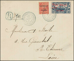 1928/32, 2 Frankaturen auf 2 R-Briefen nach Frankreich adressiert.  ...