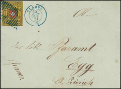 10 Rp.-Frankatur, Type 31/B1/LO, sehr farbfrisch, allseitig ...