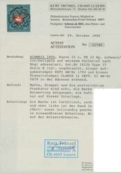 RÜTI, blauer Stabstempel, dazu der blaue GLARUS 11 SEPT 58, nach ...
