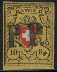 Type 34 (RO), farbfrisch und allseitig vollrandig, Schnittlinien an ...