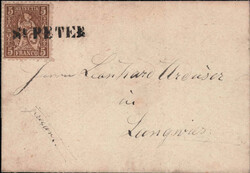 St. Peter auf 5Rp. weisses Papier (stark eingefärbt, Helvetia ...