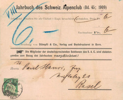 1910, 35Rp. Helvetia mit Schwert auf Klebezettel Stämpfli & Cie, ...