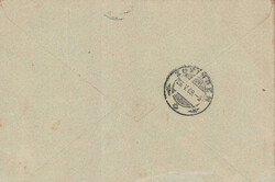 1909, 10Rp. Mischfrankatur Ziffermuster 3Rp. mit Wz. Kreuz, dazu 3 ...