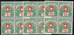 1927, Wappen & Alpenrosen, 5-10Rp. ohne Kontrollnummern, postfrische ...