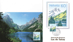 2015/1993, 60Rp. Lac de Tanay, illustr. Blanko-Kombo-FDC, dazu 2 ...