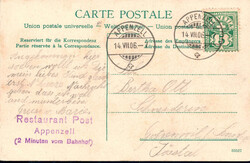 1906, "Gruss aus Appenzell - Restaurant zur Post", farbige ...