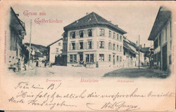 1903, "Gruss aus Gelterkinden - Brunngasse - Rössliplatz - ...