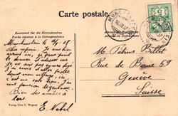 1907, "Münchenstein", s/w Lichtdruckkarte, mit passendem ...