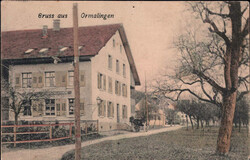 1917, "Gruss aus Ormalingen", farbige Lichtdruckkarte, mit passendem ...