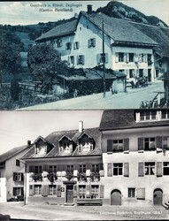 ca. 1915/25, "Zeglingen - Gasthaus z. Rössli" und "Gasthaus ...