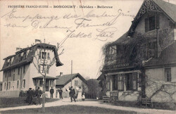 1909, "Boncourt - Frontière Franco-Suisse", s/w Lichtdruckkarte, ...