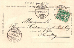 1903, "Delémont", s/w Lichtdruckkarte, belebte Strassenansicht, ...