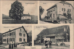 ca. 1910, "Lugnez", s/w Lichtdruckkarte mit vier Ansichten: Chapelle ...