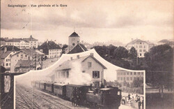1916, "Saignelégier - Vue générale et la Gare", s/w ...