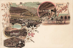 ca. 1900, "Souvenir du Simplon", farbige Lithokarte mit fünf ...