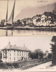 ca. 1910, "Bouveret - Le Port" und "Bouveret - Hôtel de la Forêt", ...