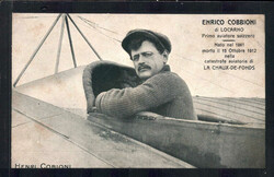 Thema Luftfahrt: "Enrico Cobbioni di Locarno", s/w AK vom Schweizer ...