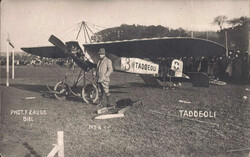 Thema Luftfahrt: "Taddeoli", s/w Fotokarte vom Genfer Flugpionier ...