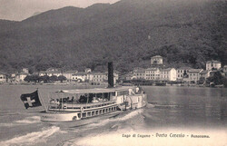 Thema Schiffe: "Lago di Lugano - Porto Ceresio" mit dem Dampfschiff ...