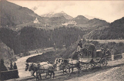 Thema Postkutsche: "Bündner-Post", ungebrauchte s/w Lichtdruckkarte ...