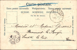 1906, "Boncourt", s/w Lichtdruckbild auf farbiger Prägekarte mit ...