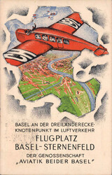 Thema Kunst: "Grosses Flugmeeting Flugplatz Basel-Sternenfeld 1925", ...