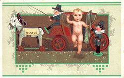 Thema Reklame: "Farine Nestlé", farbige Werbekarte, gest. "Lausanne ...