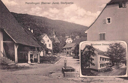 1917, "Nenzlingen", s/w Lichtdruckkarte mit zwei Ansichten: ...
