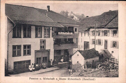 1923, "Pension u. Wirtschaft z. Blume Rickenbach", s/w ...