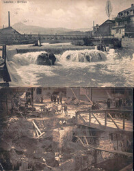 1919, "Laufen - Birsfall", s/w Lichtdruckkarte, "Ambulant" nach Basel ...