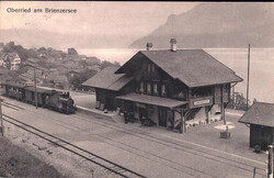 1918, "Oberried am Brienzersee", s/w Lichtdruckkarte mit Ansicht vom ...