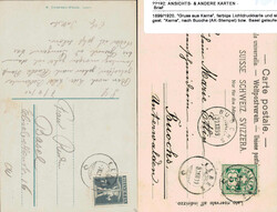 1899/1920, "Gruss aus Kerns", farbige Lichtdruckkarte und s/w ...
