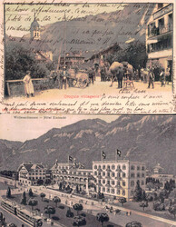 1901/11, Wolfenschiessen, farbige Lichtdruckkarte mit sehr belebter ...