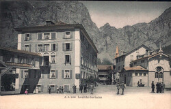 ca. 1910, "Louëche-les-bains", farbige Lichtdruckkarte, belebte ...