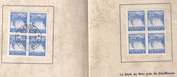 1934, Landschaftsbilder, Viererblockserie mit ET-Zentrumstempel sowie ...