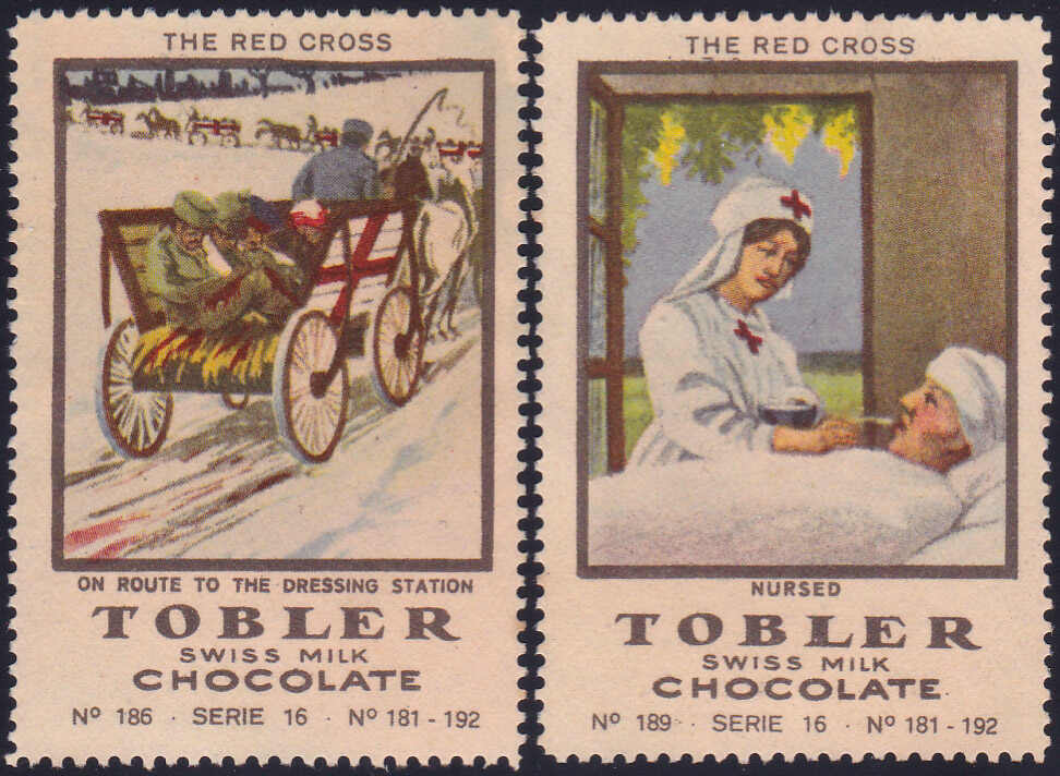 um 1900, "Rot-Kreuz", Tobler, kompl. Serie aller 12 versch. ...