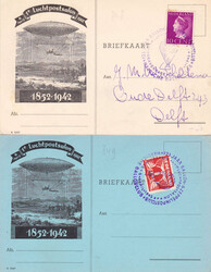 1936/51, 9 versch. Ballonpost-Karten/Umschläge, alle versch. mit ...