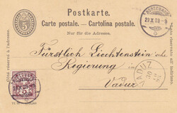 1893, 10Rp.-PK aus Rorschach (29.X.93) kommend und adressiert an die ...