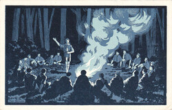 1935, "Campeggio Esploratori Cattolici 28 Lug.", Künstlerkarte "La ...